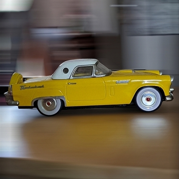 Vintage 1956 Tinplate Yellow Thunderbird